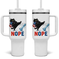 Funny Black Cat Kicks The Icy Chess Piece Nope Tumbler With Handle