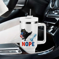 Funny Black Cat Kicks The Icy Chess Piece Nope Tumbler With Handle