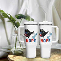 Funny Black Cat Kicks The Icy Chess Piece Nope Tumbler With Handle