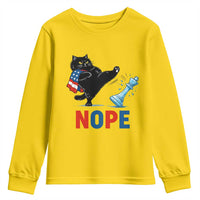 Funny Black Cat Kicks The Icy Chess Piece Nope Youth Sweatshirt