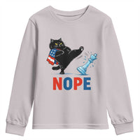 Funny Black Cat Kicks The Icy Chess Piece Nope Youth Sweatshirt