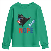 Funny Black Cat Kicks The Icy Chess Piece Nope Youth Sweatshirt