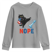 Funny Black Cat Kicks The Icy Chess Piece Nope Youth Sweatshirt