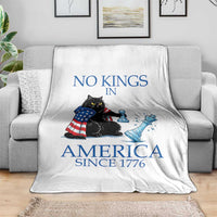Funny Protest Chess Cat No Kings In America Throw Blanket Political Humor Gift
