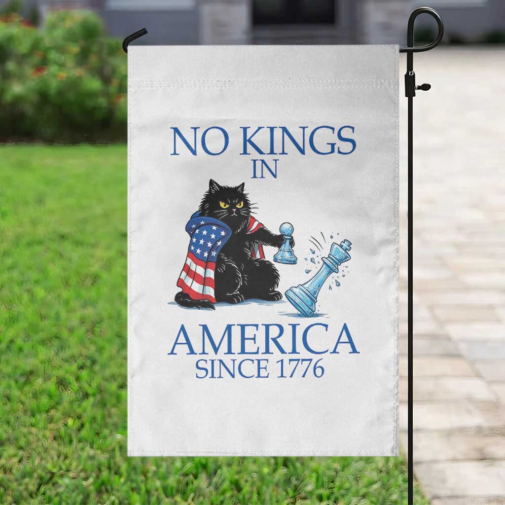 Funny Protest Chess Cat No Kings In America Garden Flag Political Humor Gift