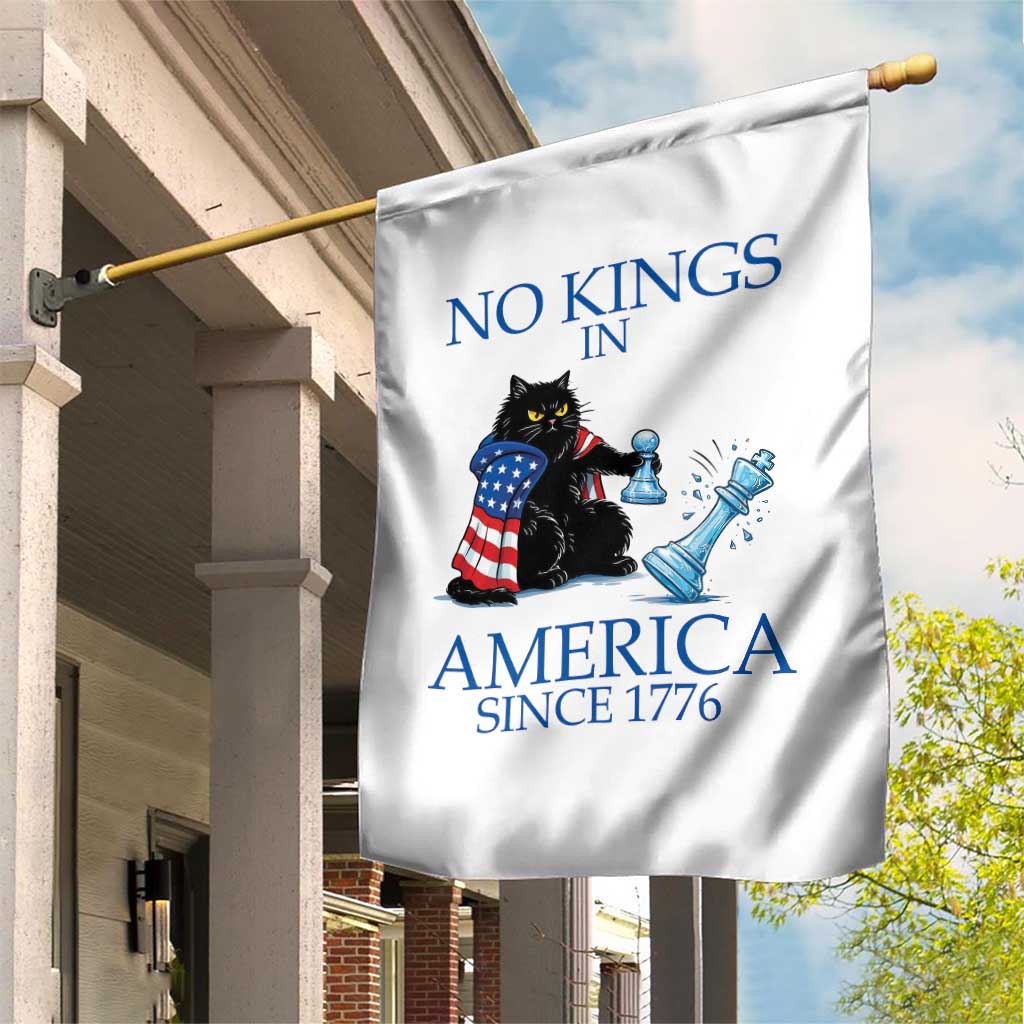 Funny Protest Chess Cat No Kings In America Garden Flag Political Humor Gift