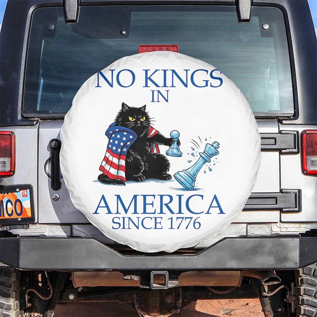 Funny Protest Chess Cat No Kings In America Spare Tire Cover Political Humor Gift
