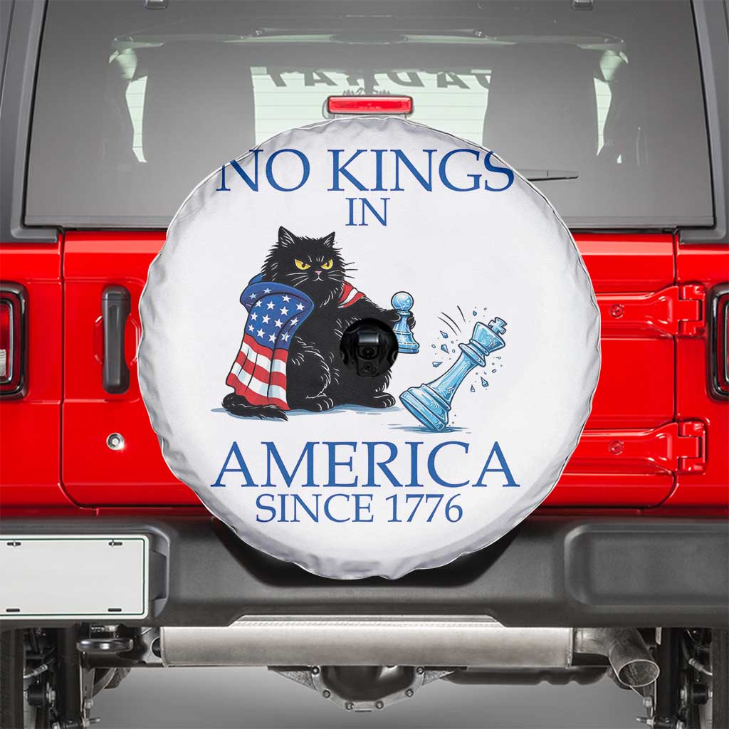 Funny Protest Chess Cat No Kings In America Spare Tire Cover Political Humor Gift