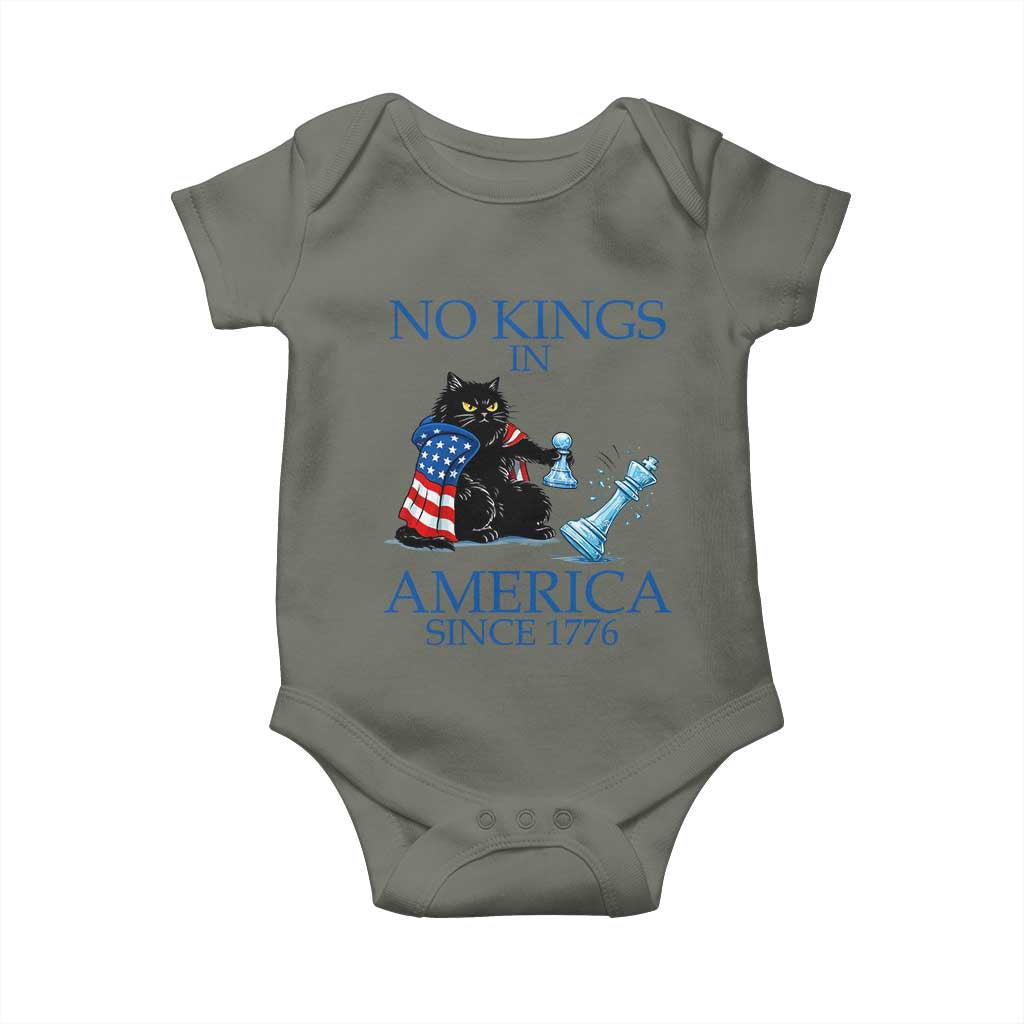 Funny Protest Chess Cat No Kings In America Baby Onesie Political Humor Gift