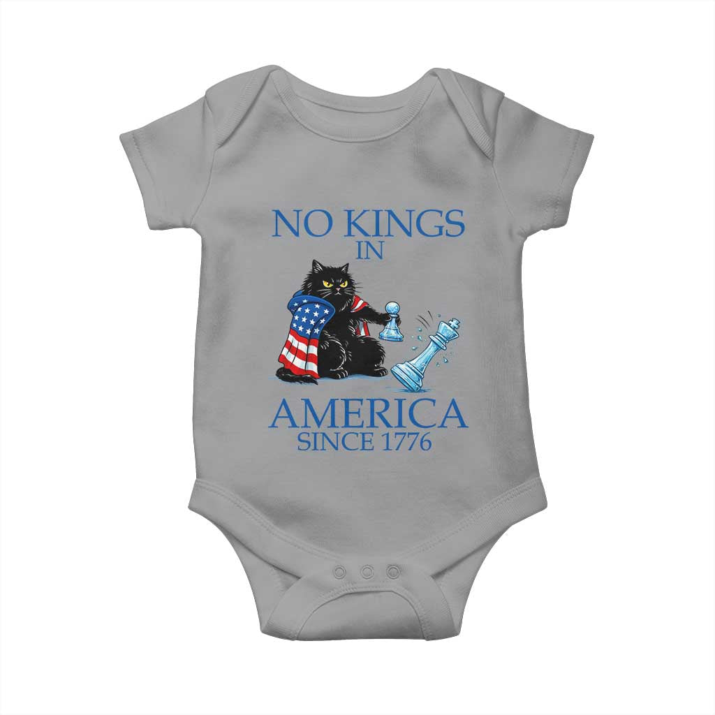 Funny Protest Chess Cat No Kings In America Baby Onesie Political Humor Gift