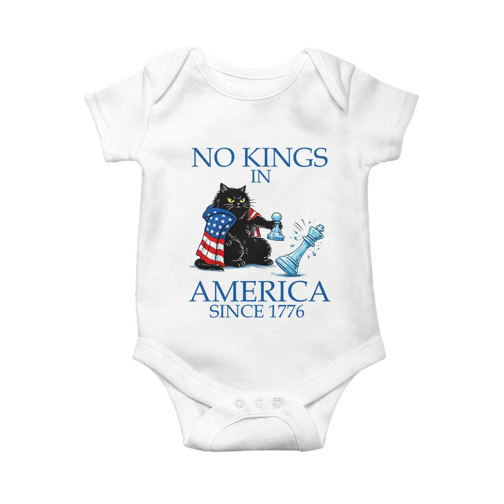 Funny Protest Chess Cat No Kings In America Baby Onesie Political Humor Gift