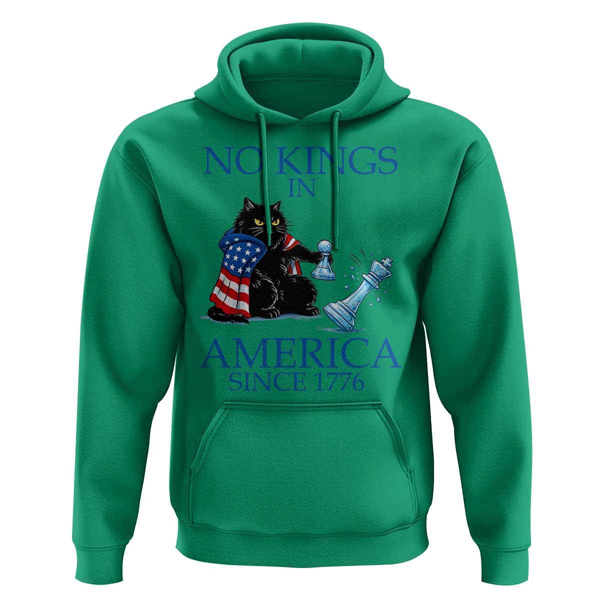 Funny Protest Chess Cat No Kings In America Hoodie Political Humor Gift