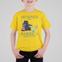 Funny Protest Chess Cat No Kings In America T Shirt For Kid Political Humor Gift