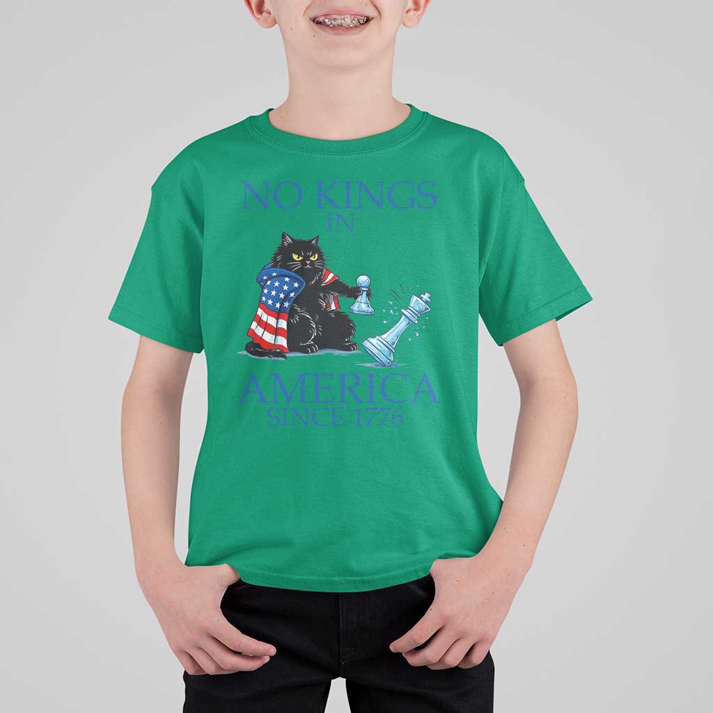 Funny Protest Chess Cat No Kings In America T Shirt For Kid Political Humor Gift
