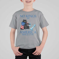 Funny Protest Chess Cat No Kings In America T Shirt For Kid Political Humor Gift