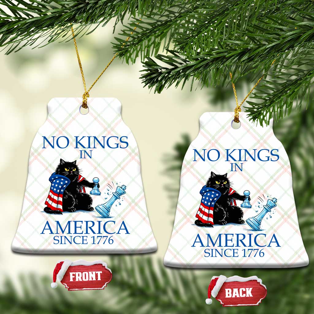 Funny Protest Chess Cat No Kings In America Ceramic Ornament Political Humor Gift