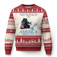 Funny Protest Chess Cat No Kings In America Ugly Christmas Sweater Political Humor Gift