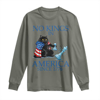 Funny Protest Chess Cat No Kings In America Long Sleeve Shirt Political Humor Gift