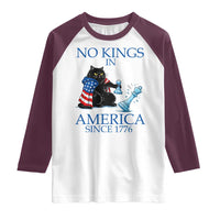 Funny Protest Chess Cat No Kings In America Raglan Shirt Political Humor Gift