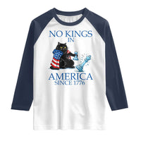 Funny Protest Chess Cat No Kings In America Raglan Shirt Political Humor Gift