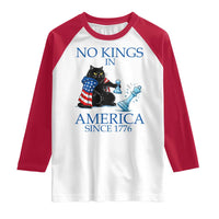 Funny Protest Chess Cat No Kings In America Raglan Shirt Political Humor Gift