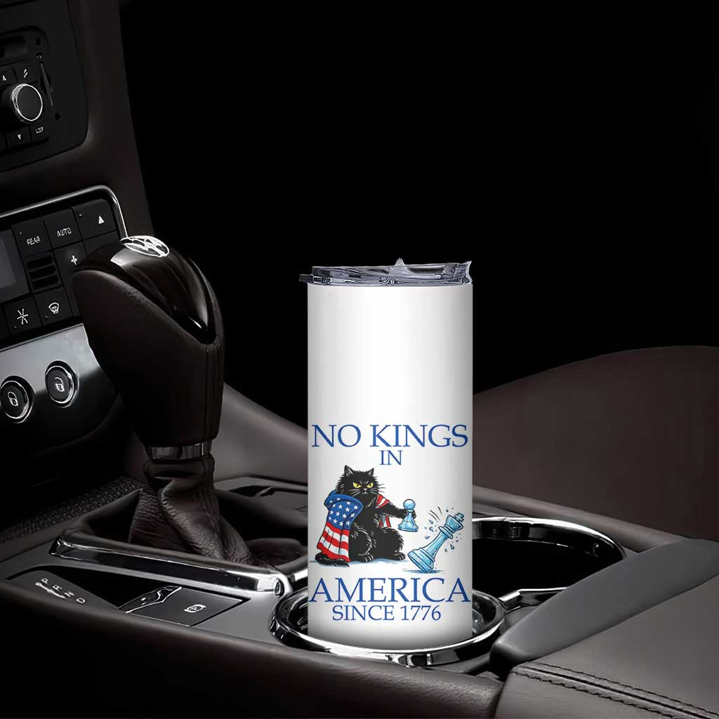 Funny Protest Chess Cat No Kings In America Skinny Tumbler Political Humor Gift