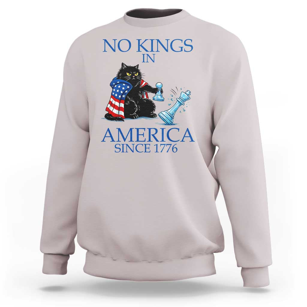 Funny Protest Chess Cat No Kings In America Sweatshirt Political Humor Gift