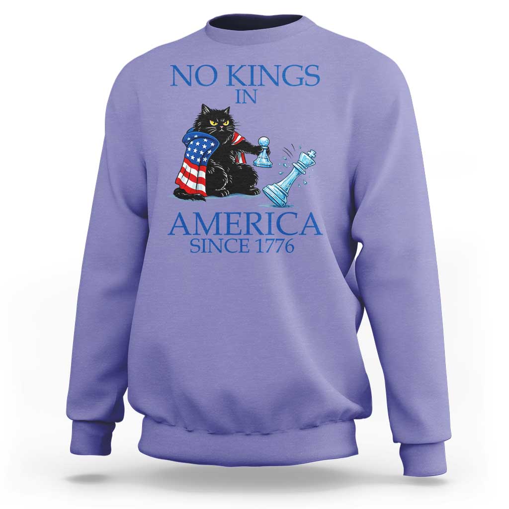 Funny Protest Chess Cat No Kings In America Sweatshirt Political Humor Gift