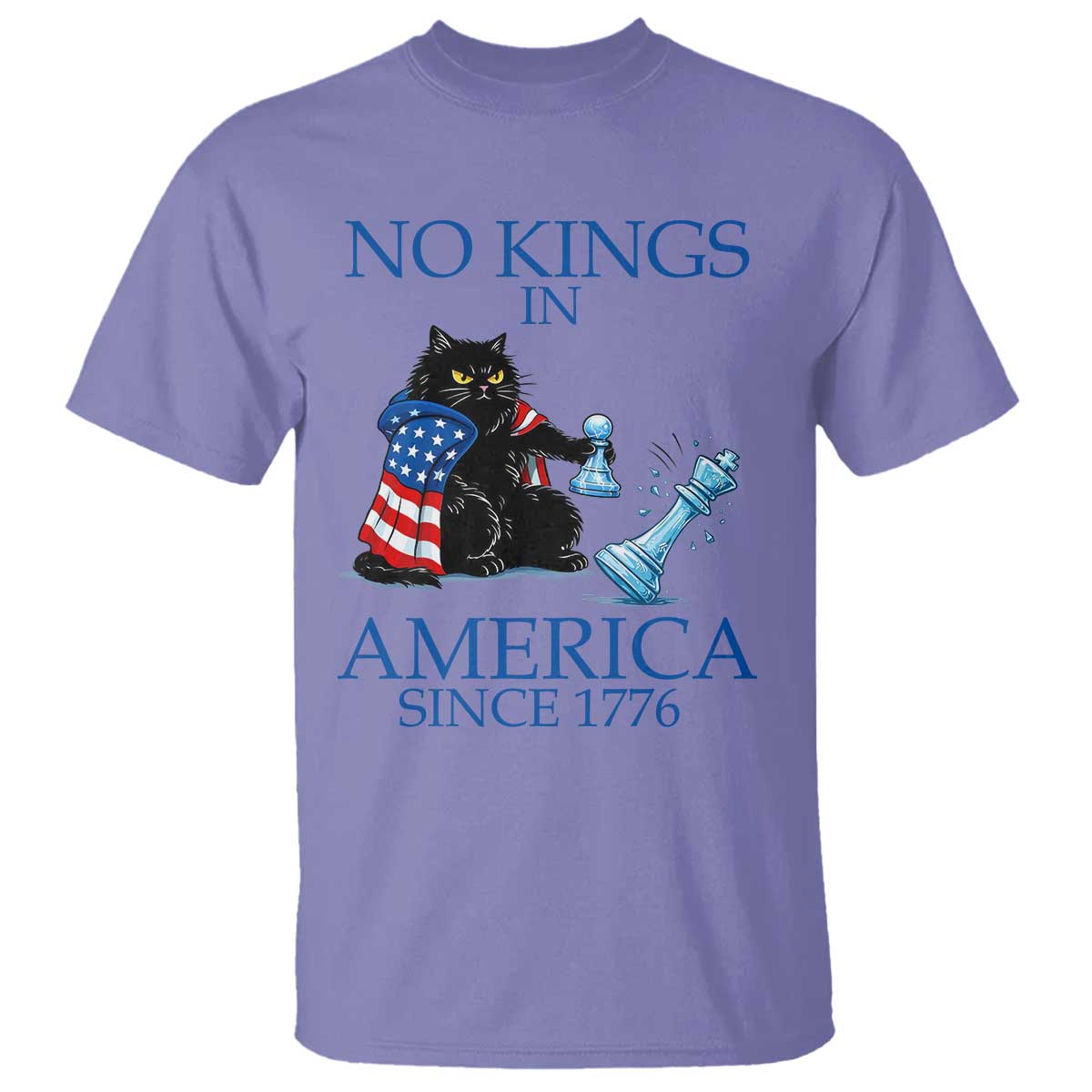 Funny Protest Chess Cat No Kings In America T Shirt Political Humor Gift