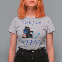 Funny Protest Chess Cat No Kings In America T Shirt For Women Political Humor Gift