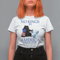 Funny Protest Chess Cat No Kings In America T Shirt For Women Political Humor Gift