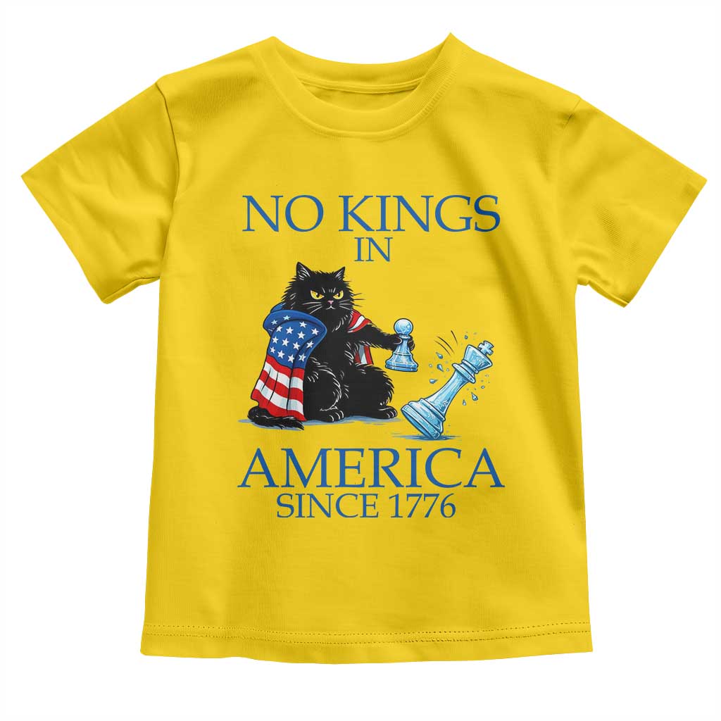 Funny Protest Chess Cat No Kings In America Toddler T Shirt Political Humor Gift