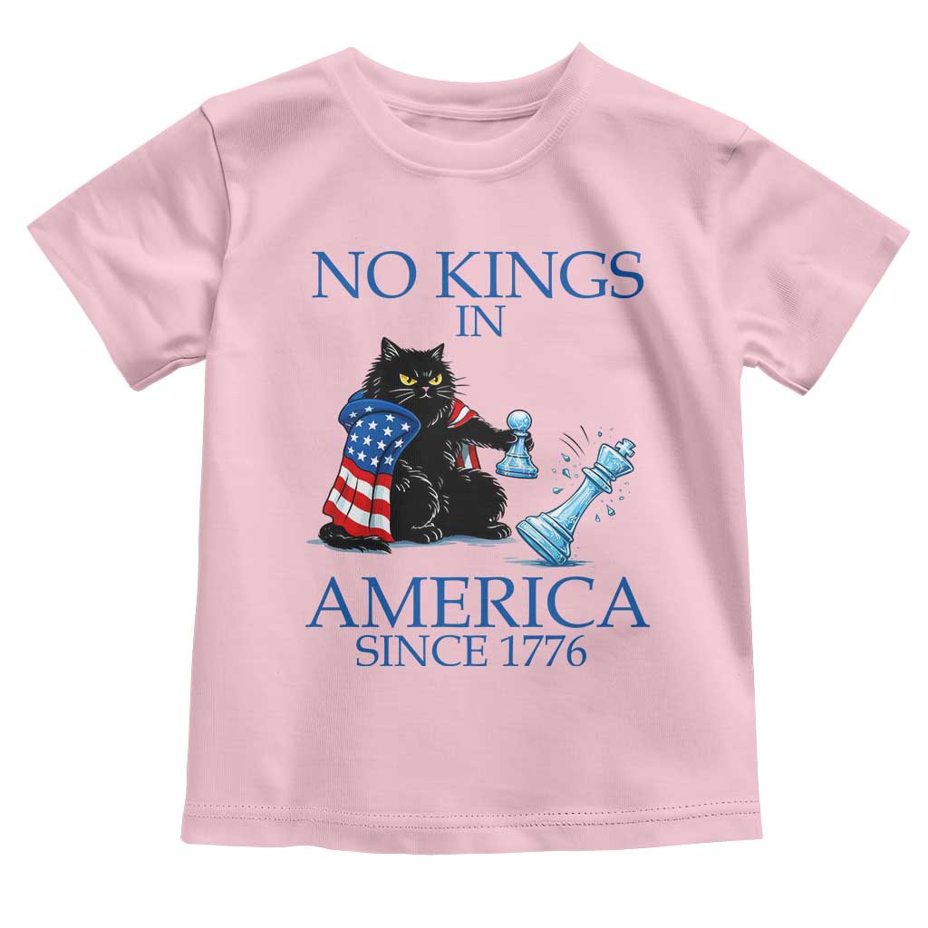 Funny Protest Chess Cat No Kings In America Toddler T Shirt Political Humor Gift