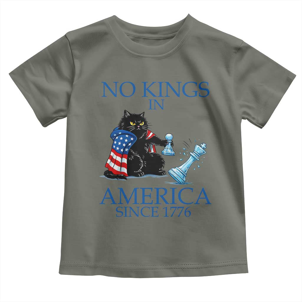 Funny Protest Chess Cat No Kings In America Toddler T Shirt Political Humor Gift