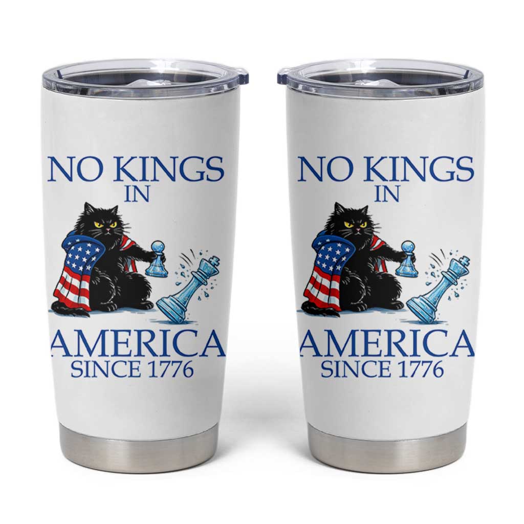 Funny Protest Chess Cat No Kings In America Tumbler Cup Political Humor Gift