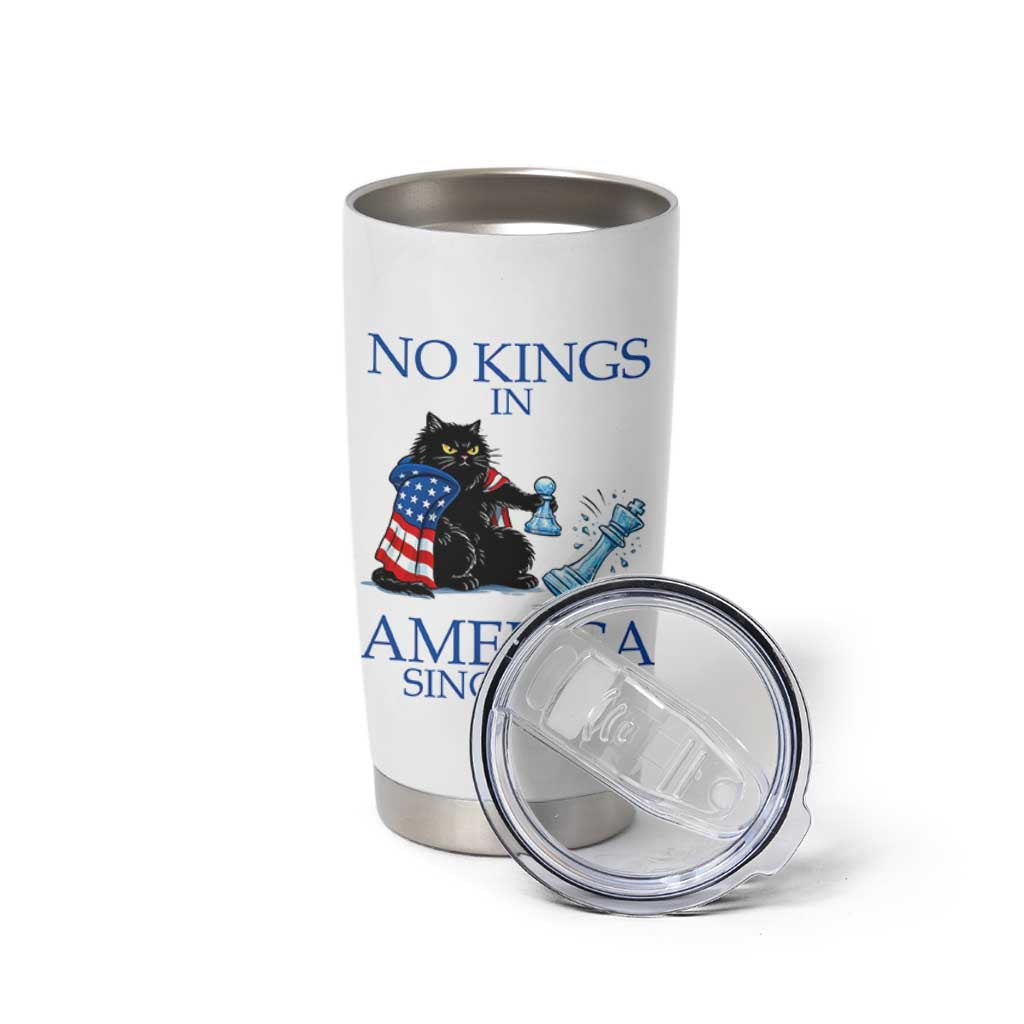 Funny Protest Chess Cat No Kings In America Tumbler Cup Political Humor Gift