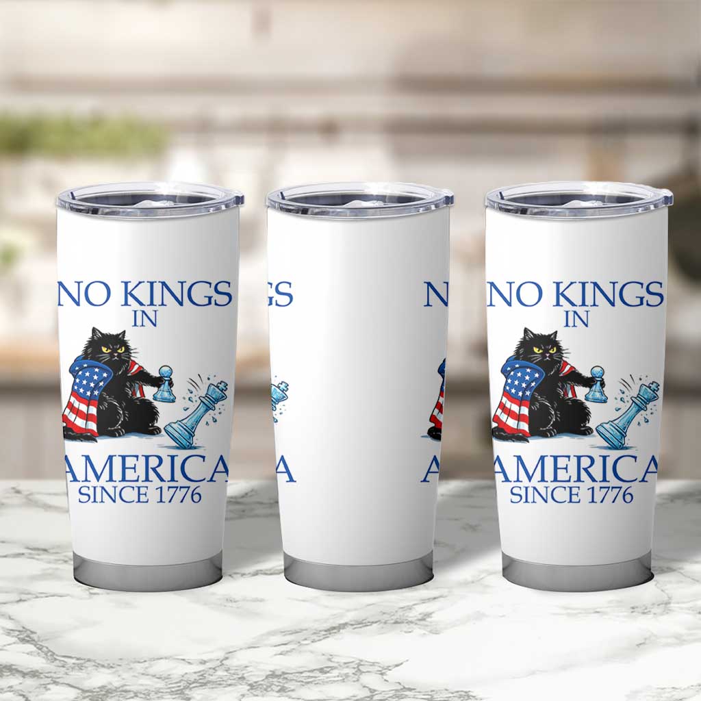 Funny Protest Chess Cat No Kings In America Tumbler Cup Political Humor Gift