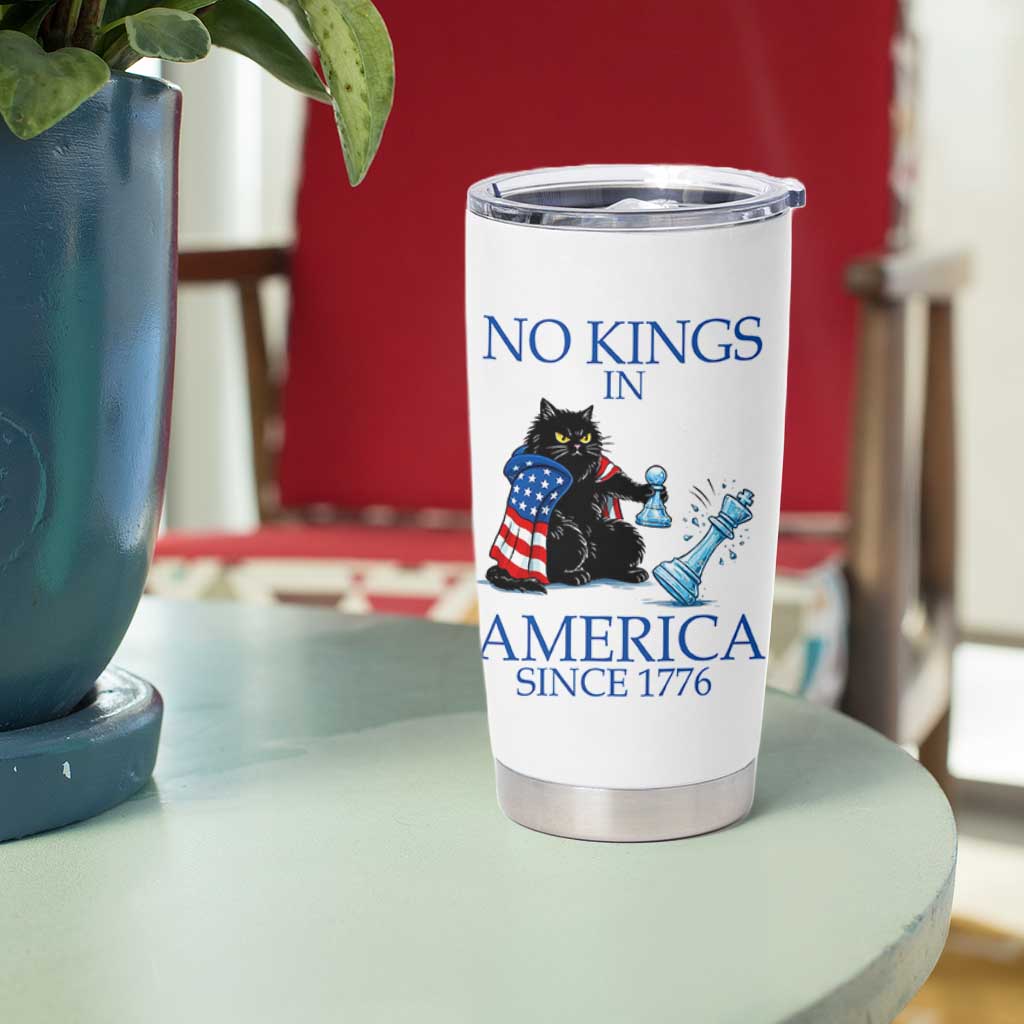 Funny Protest Chess Cat No Kings In America Tumbler Cup Political Humor Gift