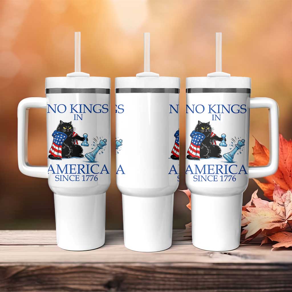 Funny Protest Chess Cat No Kings In America Tumbler With Handle Political Humor Gift