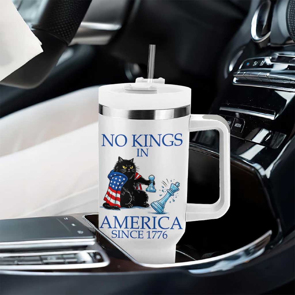 Funny Protest Chess Cat No Kings In America Tumbler With Handle Political Humor Gift