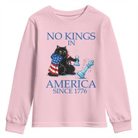 Funny Protest Chess Cat No Kings In America Youth Sweatshirt Political Humor Gift