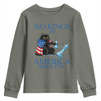 Funny Protest Chess Cat No Kings In America Youth Sweatshirt Political Humor Gift