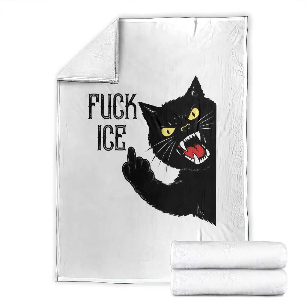 Funny Fck Ice Black Cat Throw Blanket Resist Minneapolis Political