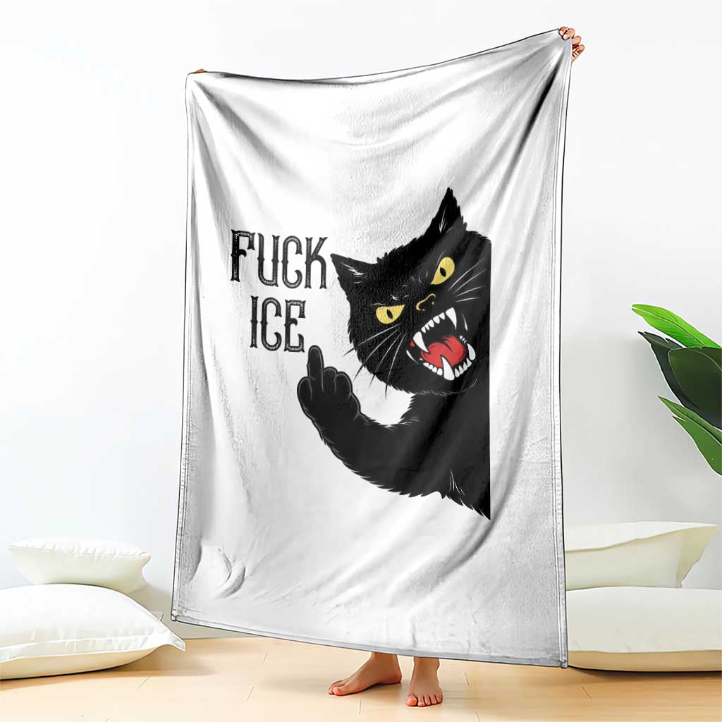 Funny Fck Ice Black Cat Throw Blanket Resist Minneapolis Political