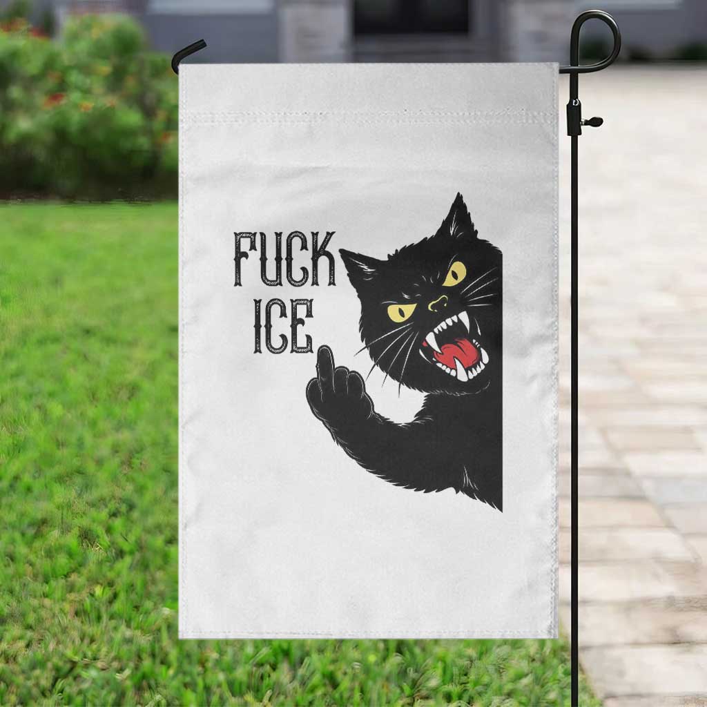 Funny Fck Ice Black Cat Garden Flag Resist Minneapolis Political