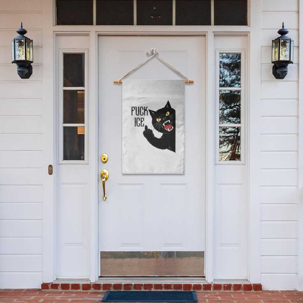 Funny Fck Ice Black Cat Garden Flag Resist Minneapolis Political
