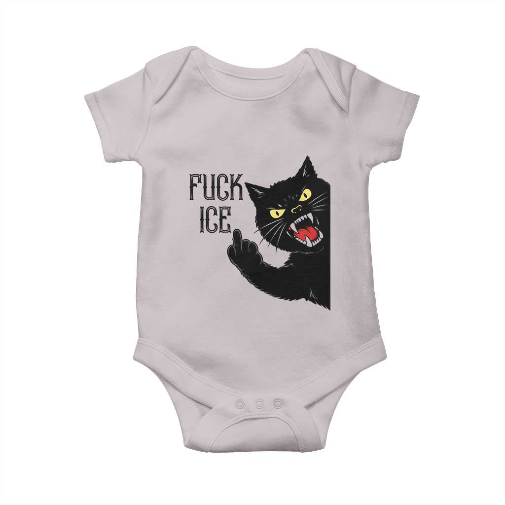 Funny Fck Ice Black Cat Baby Onesie Resist Minneapolis Political