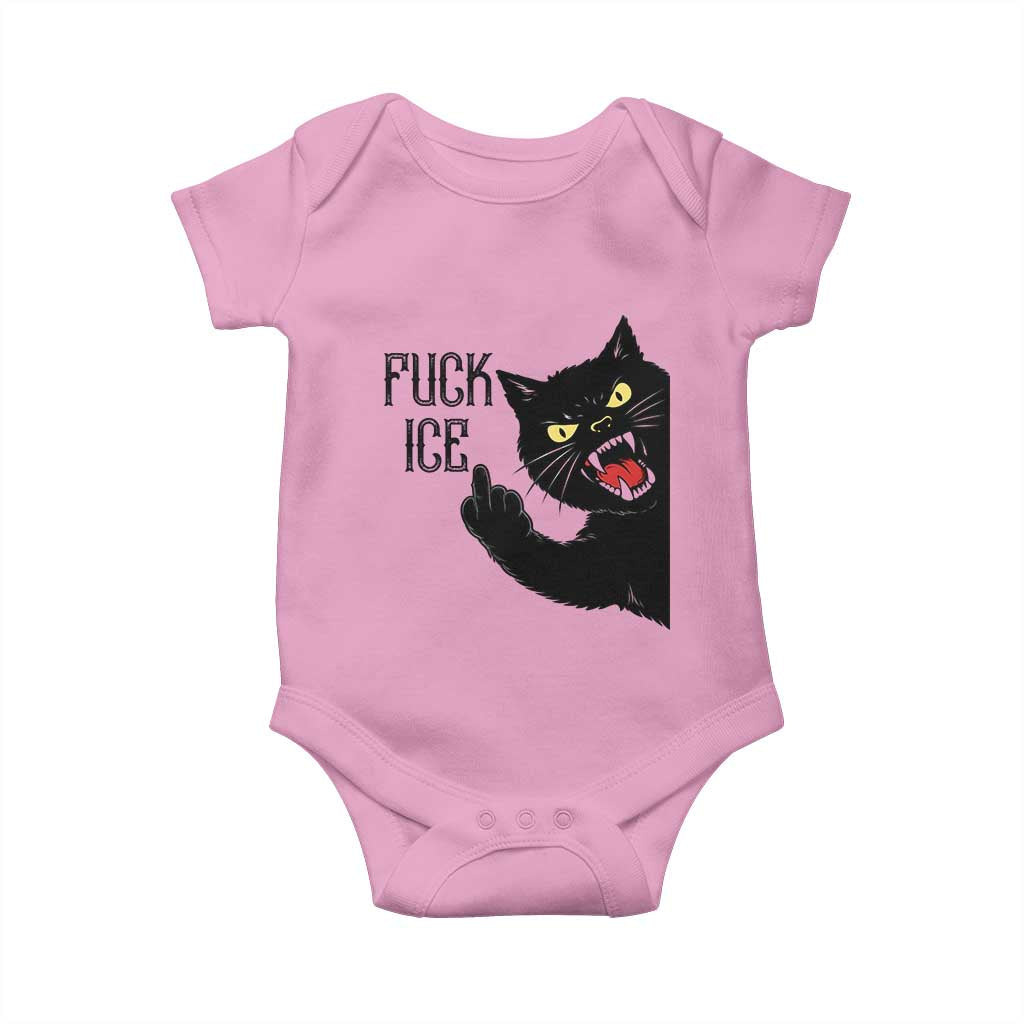 Funny Fck Ice Black Cat Baby Onesie Resist Minneapolis Political