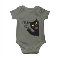 Funny Fck Ice Black Cat Baby Onesie Resist Minneapolis Political