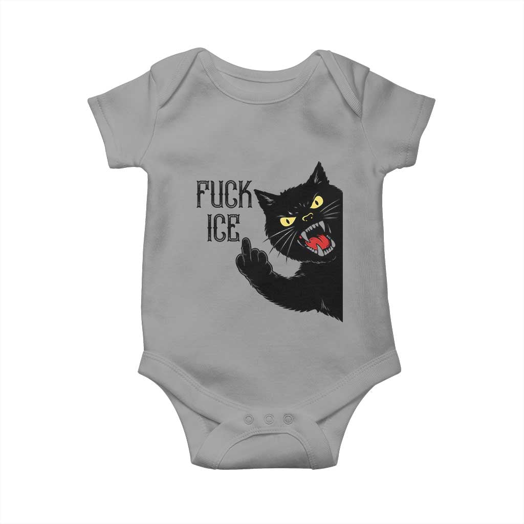 Funny Fck Ice Black Cat Baby Onesie Resist Minneapolis Political